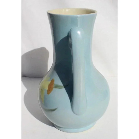 VTG Calif Regal Square Vase Planters Pot Daffodil Design Artist Signed Pottery - Picture 2 of 5